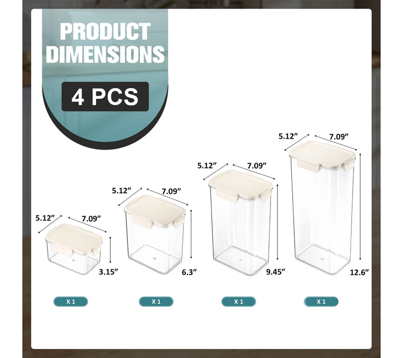 Sorbus Airtight Plastic Food Container Mix Combo 4 Pack — View 4