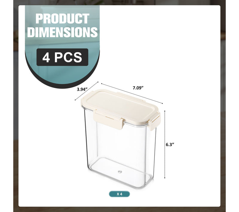 Sorbus Airtight Plastic Food Container Medium Tall Narrow 4Pk — View 3