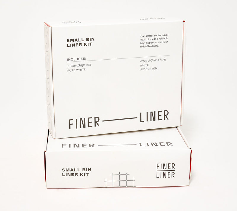 Finer Liner Set of 2 Small Waste Bin Liner Kits w/ Dispensers — Main view