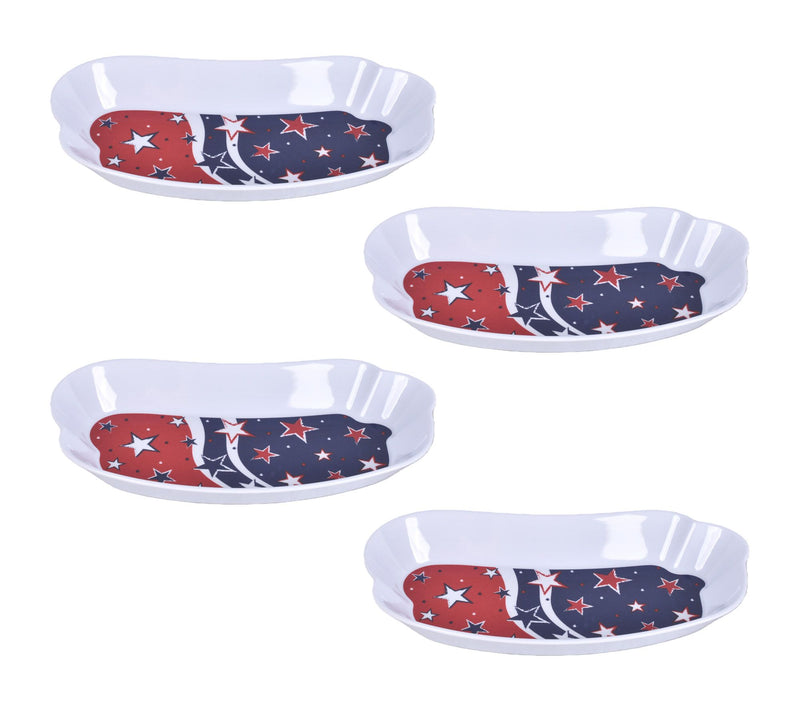 Temp-tations Set of 4 Melamine Hot Dog Plates — Main view