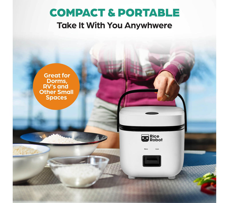 Bell+Howell Rice Robot 4-Cup Rice Cooker w/ Steam Tray & Recipes — View 8