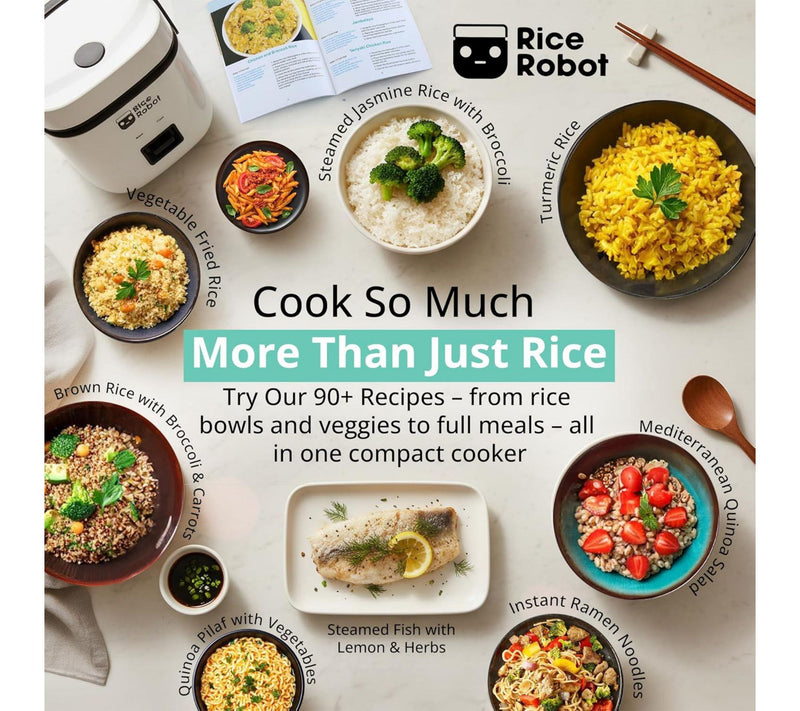 Bell+Howell Rice Robot 4-Cup Rice Cooker w/ Steam Tray & Recipes — View 5