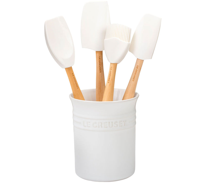 Le Creuset 5-Piece Craft Series Utensil Set & Stoneware Croc — View 23