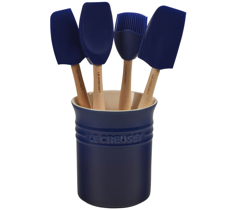 Le Creuset 5-Piece Craft Series Utensil Set & Stoneware Croc — View 7