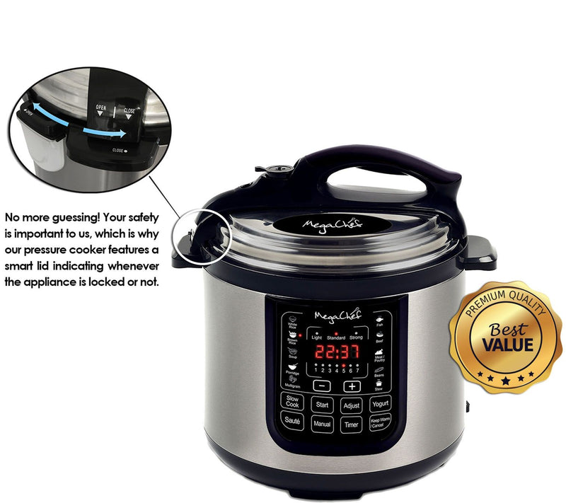 MegaChef 8-Quart Digital Pressure Cooker w/ 13reset Features — View 2