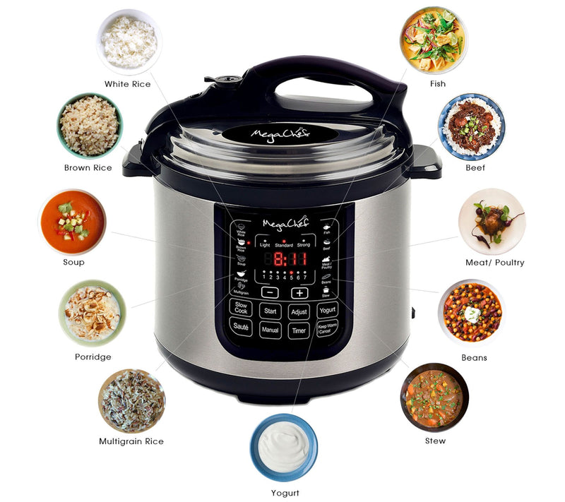 MegaChef 8-Quart Digital Pressure Cooker w/ 13reset Features — View 4