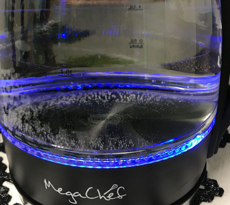 MegaChef 1.8-Liter Glass & Stainless Steel Electric Teakettle — View 3