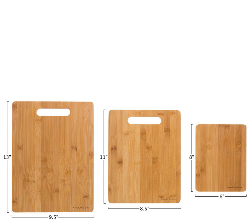 Classic Cuisine Set of 3 Bamboo Cutting Boards — View 2