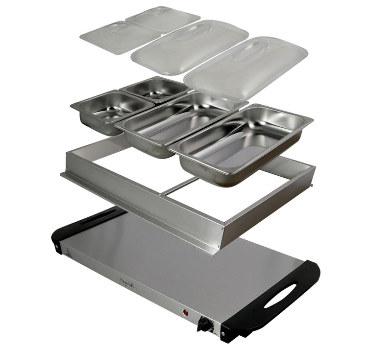 MegaChef Buffet Server & Food Warmer with 4 Sectional Trays — View 5