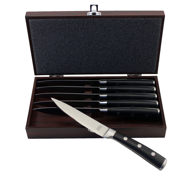 BergHOFF Classico 6-Piece Steak Knife Set withoden Case — Main view