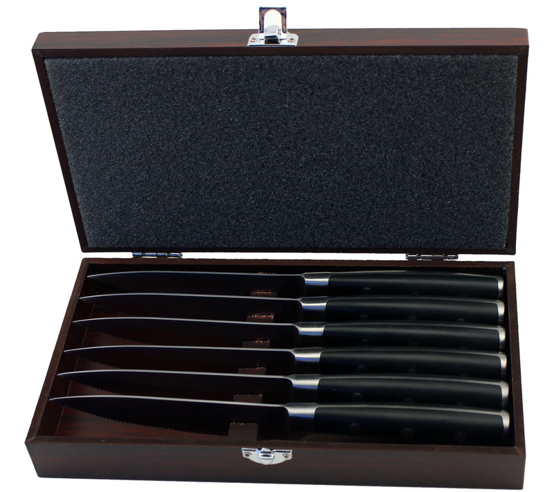 BergHOFF Classico 6-Piece Steak Knife Set withoden Case — View 2