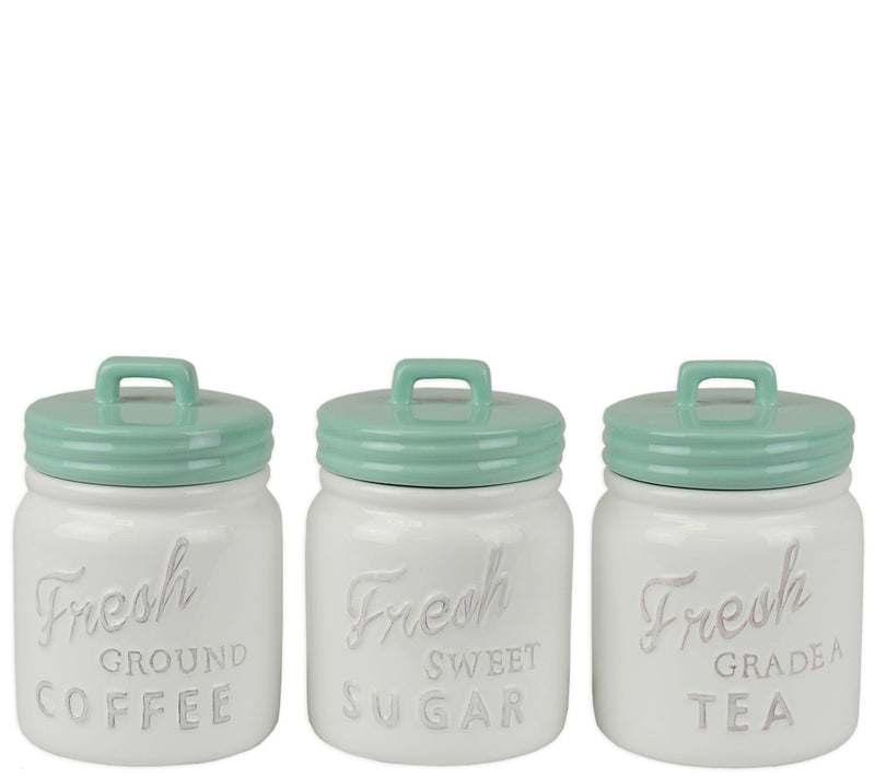 Design Imports Set of 3 Vintage Ceramic Mason Jr Canisters — View 3