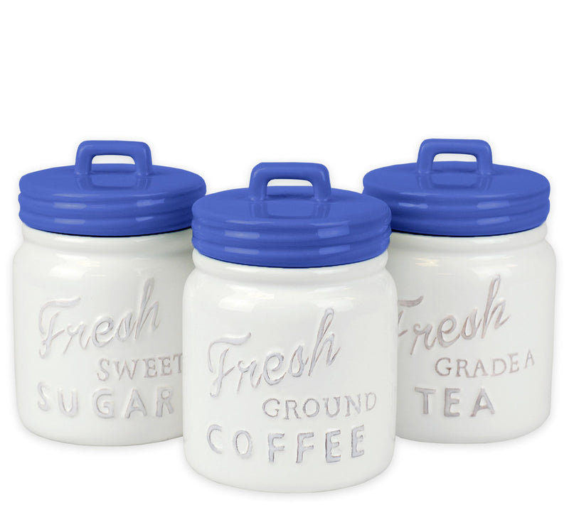Design Imports Set of 3 Vintage Ceramic Mason Jr Canisters — View 7