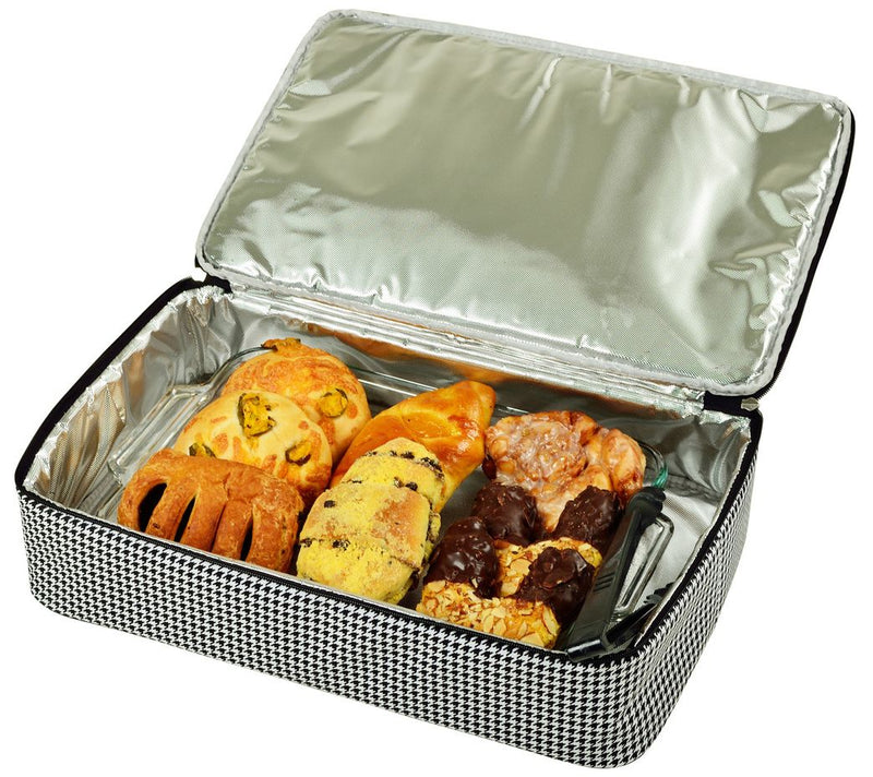 Picnic at Ascot Two-Layer Thermal Food Carrier- Houndstooth — View 2