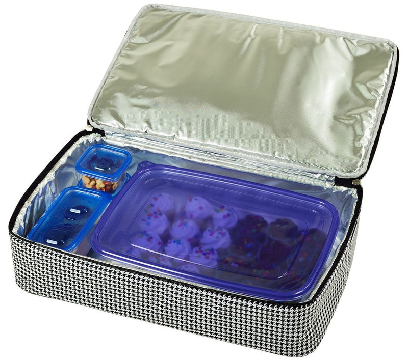 Picnic at Ascot Two-Layer Thermal Food Carrier- Houndstooth — View 3