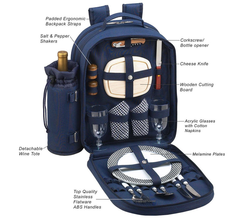 Picnic at Ascot Deluxe Picnic Backpack Cooler for 2 — View 5