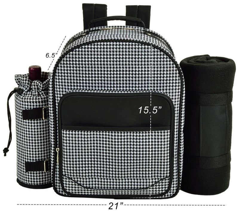 Picnic at Ascot Picnic Backpack w/ Blanket for4, Houndstooth — View 2
