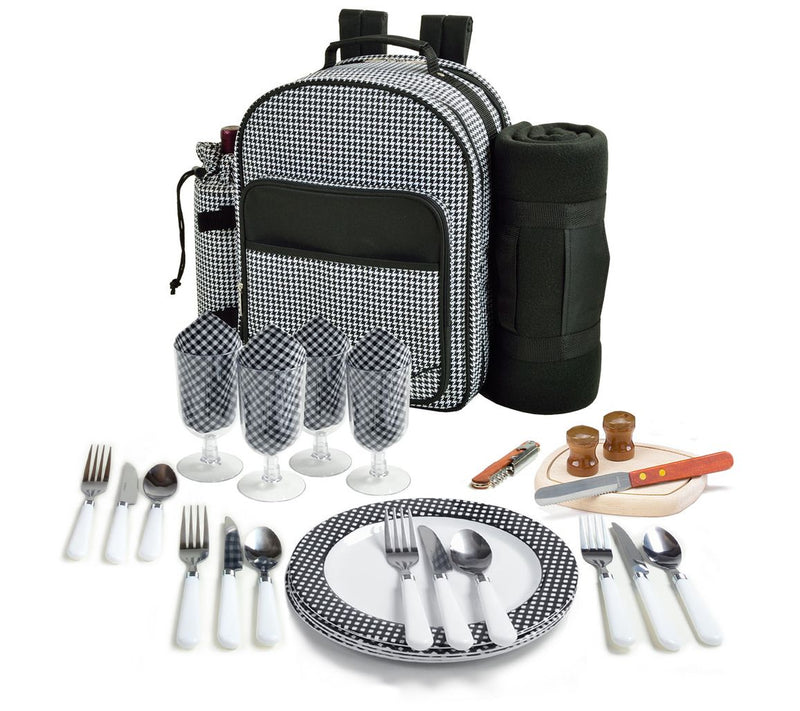 Picnic at Ascot Picnic Backpack w/ Blanket for4, Houndstooth — View 4