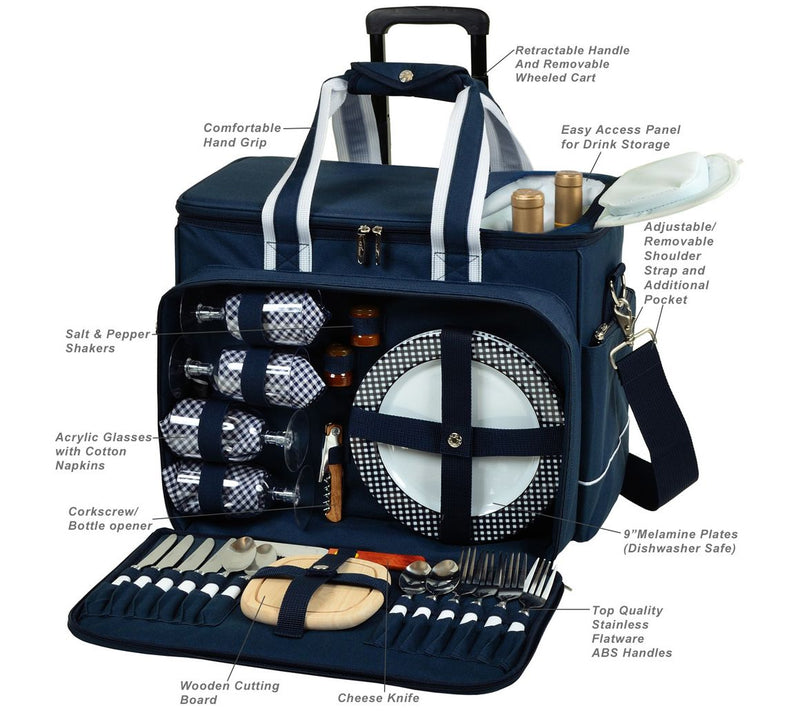 Picnic at Ascot Ultimate Picnic Cooler w/ Wheels for 4 — View 5