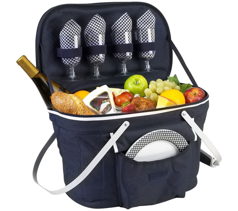 Picnic at Ascot, Collapsible Insulated Picnic Basket For 4 — View 3