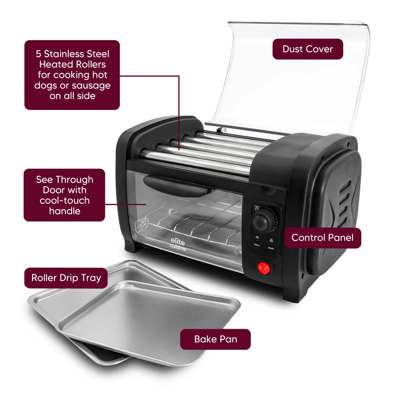 Elite Cuisine Hot Dog Roller and Toaster Oven — View 5