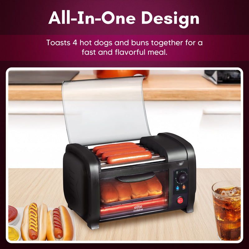 Elite Cuisine Hot Dog Roller and Toaster Oven — View 2