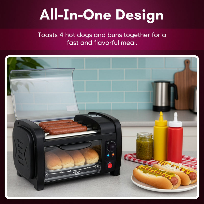 Elite Cuisine Hot Dog Roller and Toaster Oven — View 3