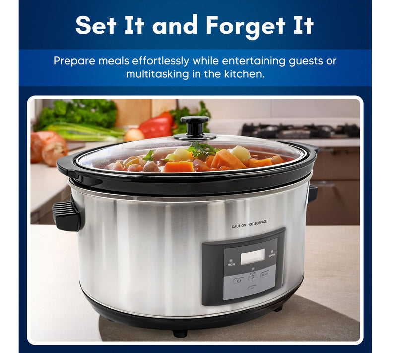 Elite Gourmet 8.5-qt Stainless Steel Digital Sow Cooker — View 3