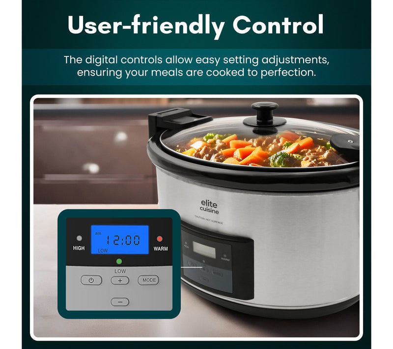 Elite Platinum 8.5-qt Programmable Slow Cooker — View 4