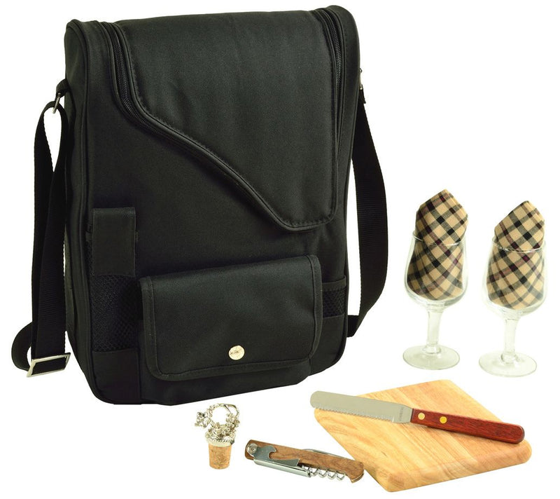 Picnic at Ascot Wine Carrier Deluxe with Wine Glasses — View 5