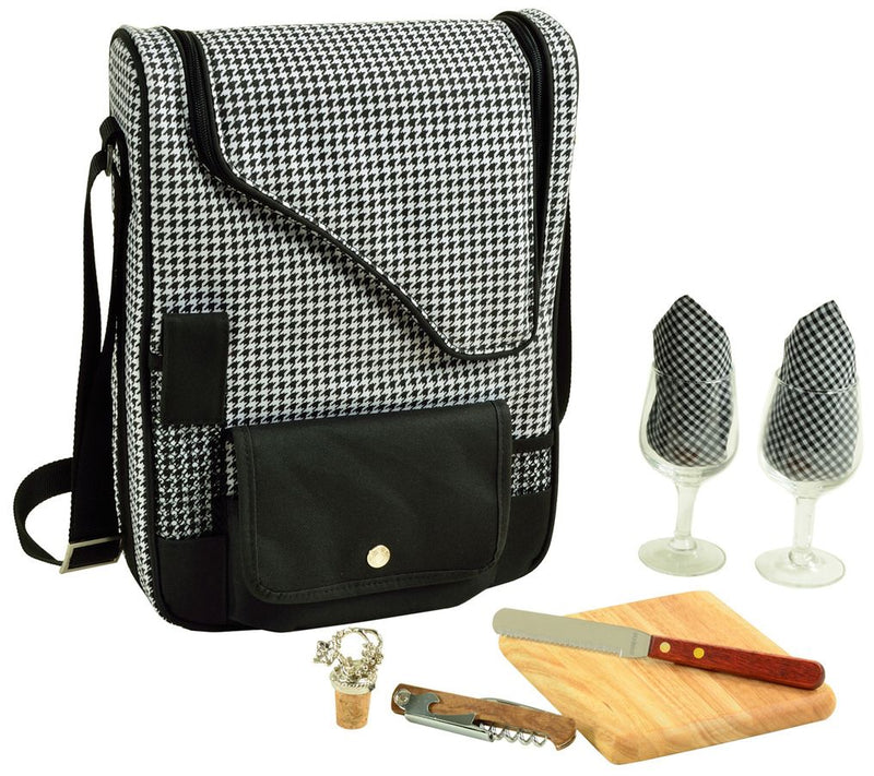 Picnic at Ascot Wine Carrier Deluxe, Houndstooth — Main view