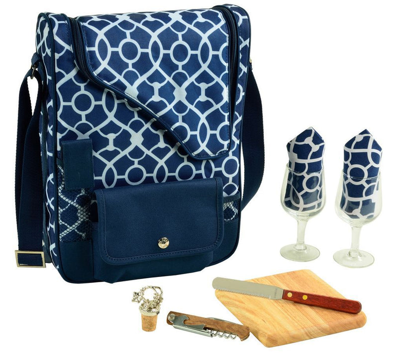 Picnic at Ascot Wine Carrier Deluxe with Wine Glasses, Trellis — Main view