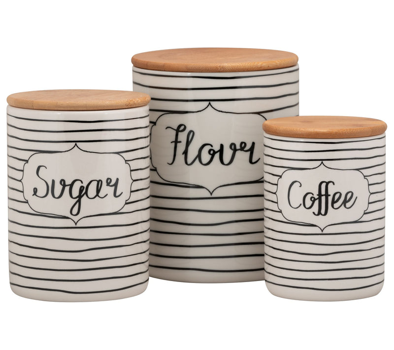 10 Strawberry Street 3-Piece Everyday Ceramic Canisters — Main view