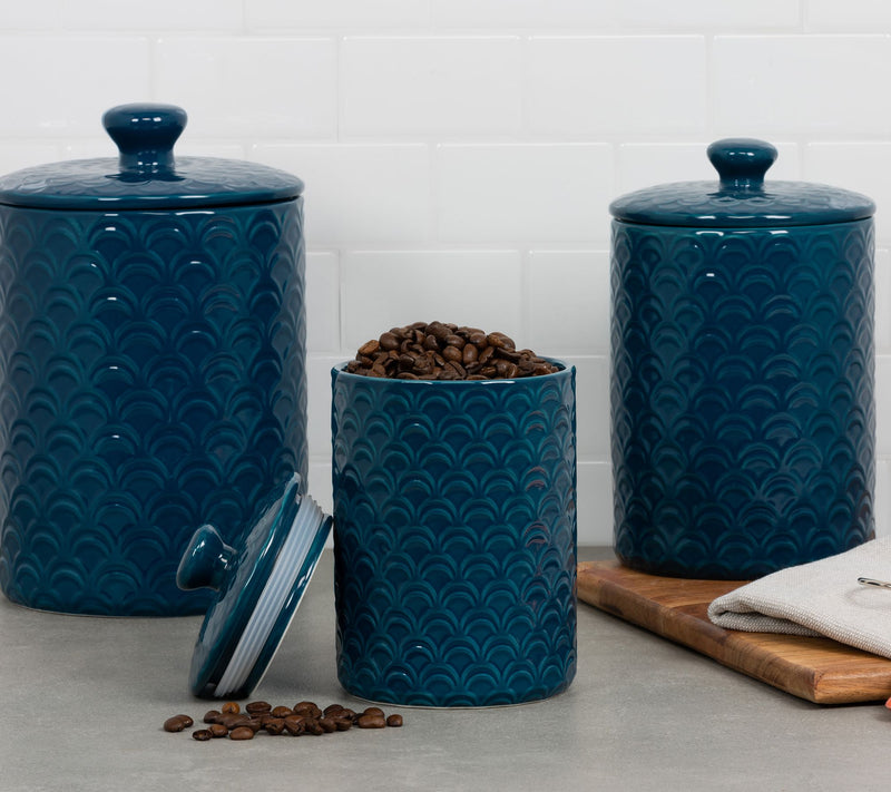 10 Strawberry Street 3-Piece Ceramic Ocean Canister Set — View 7