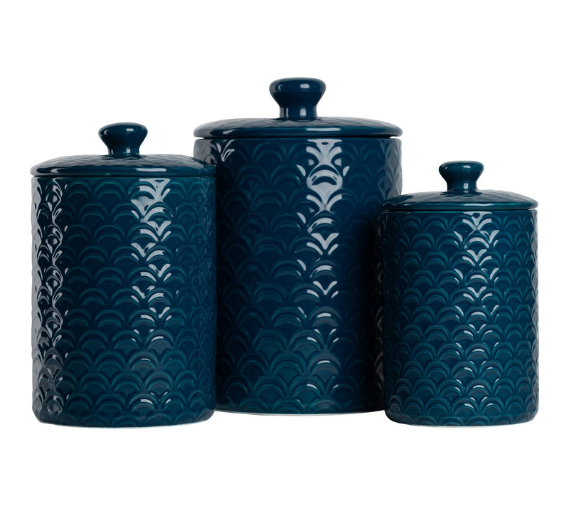 10 Strawberry Street 3-Piece Ceramic Ocean Canister Set — Main view