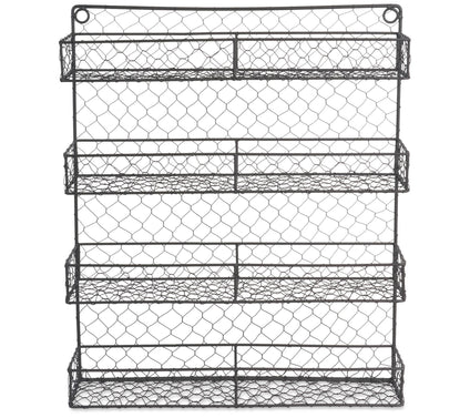 Design Imports 4-Tier Vintage Inspired Double-Wide Spice Rack