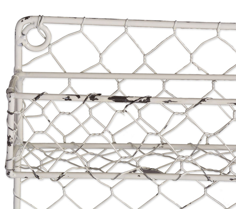 Design Imports 4-Tier Antique White Chicken Wire Spice Rack — View 2