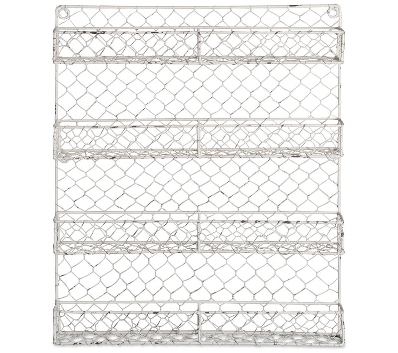 Design Imports 4-Tier Antique White Chicken Wire Spice Rack — Main view