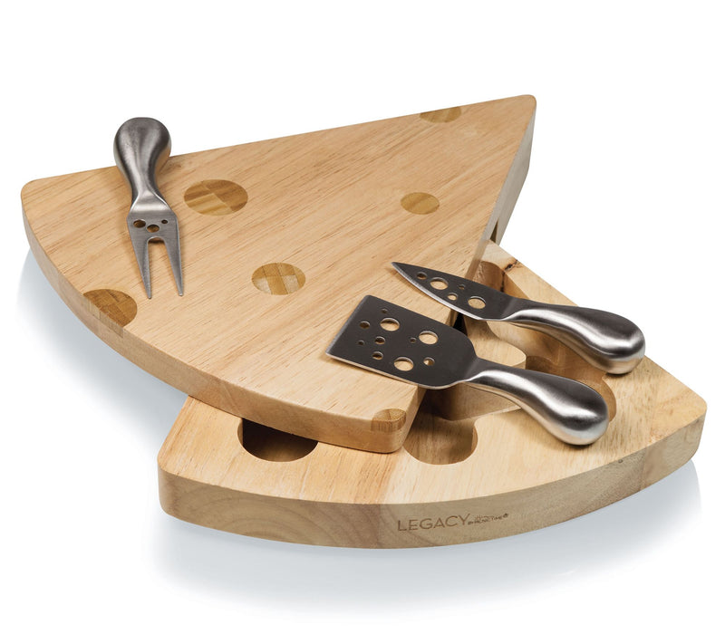 Picnic Time Swiss Cheese Board & Tool Set — Main view