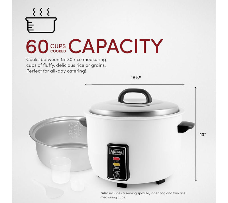Aroma 60 Cup Electric Rice Cooker — View 4