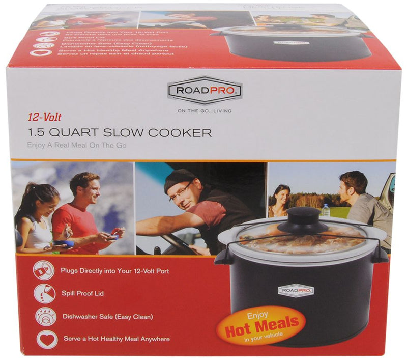 RoadPro 12-Volt 1.5-quart Slow Cooker in Black — View 4