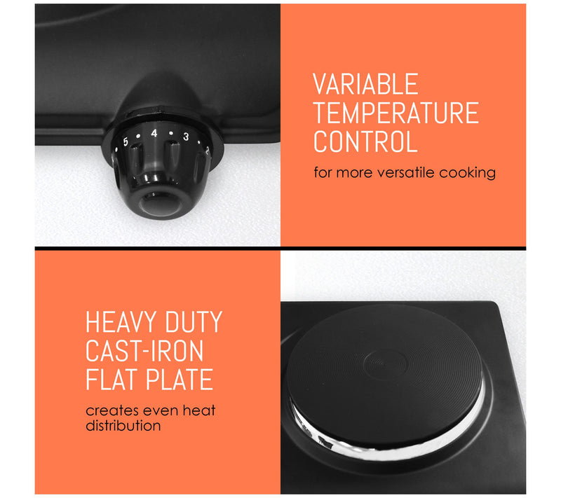 Elite Cuisine Electric Double Cast Burner Hot Plate — View 6