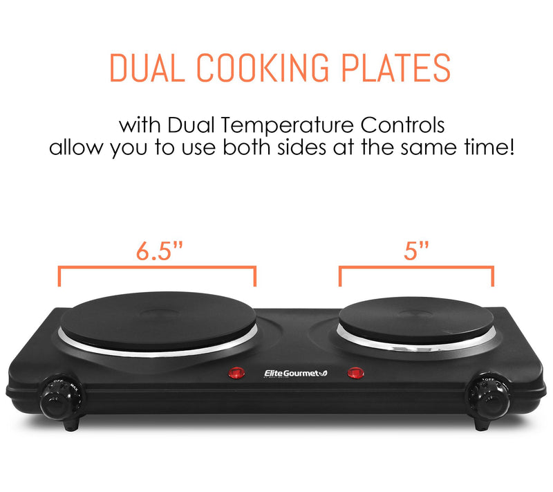 Elite Cuisine Electric Double Cast Burner Hot Plate — View 8
