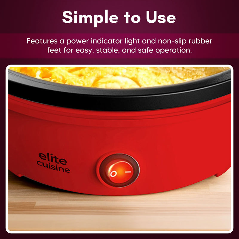 Elite Gourmet 8.5" Personal Electric Skillet w/Glass Lid — View 4