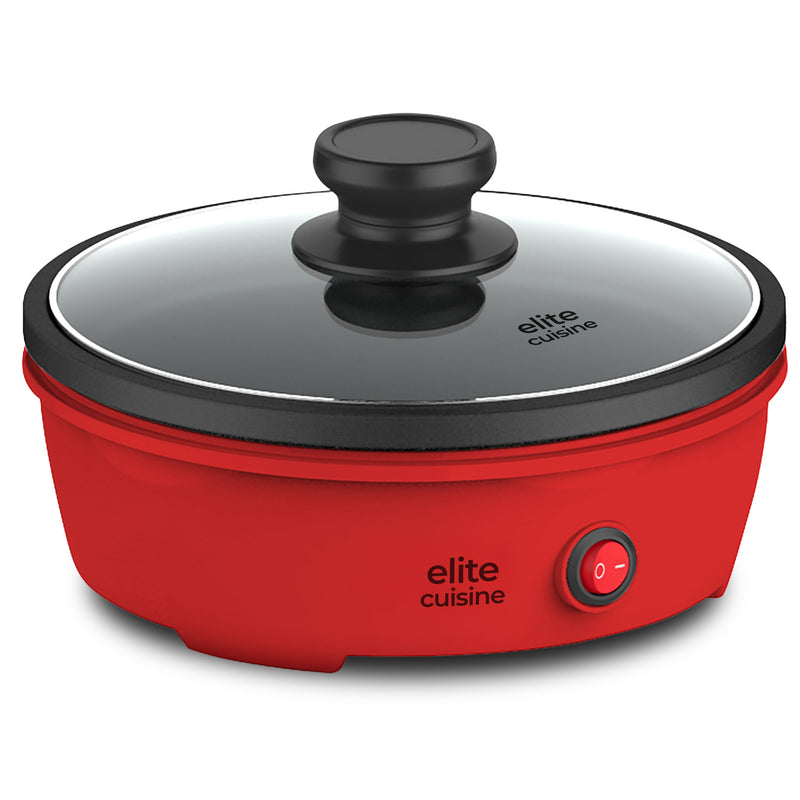 Elite Gourmet 8.5" Personal Electric Skillet w/Glass Lid — Main view