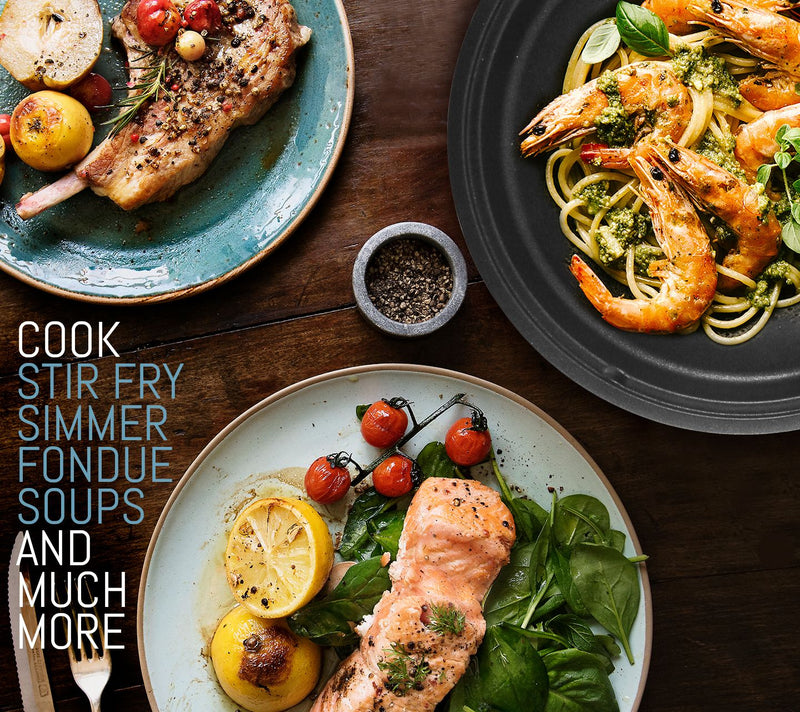 Elite Gourmet 8.5" Personal Electric Skillet w/Glass Lid — View 8