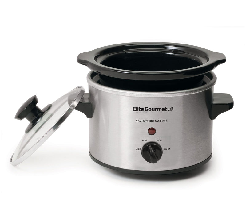 Elite Cuisine 1.5-Quart Mini Slow Cooker in Stanless Steel — View 4