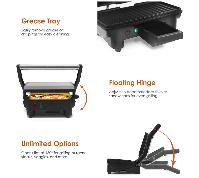 Elite Cuisine 3-in-1 Panini Press & Grill — View 7