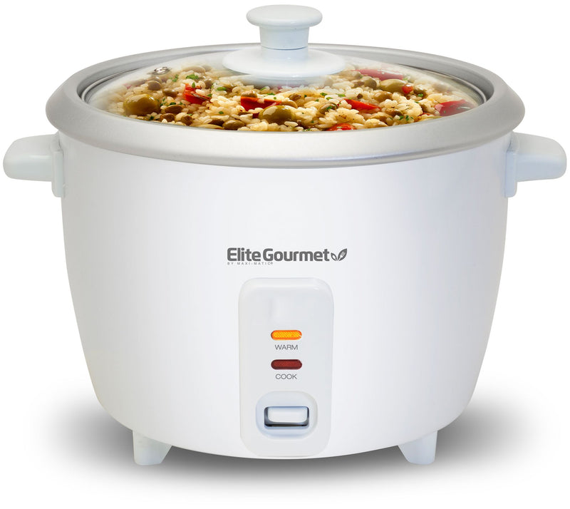 Elite Gourmet 6-cup Rice Cooker with Glass Lid — Main view