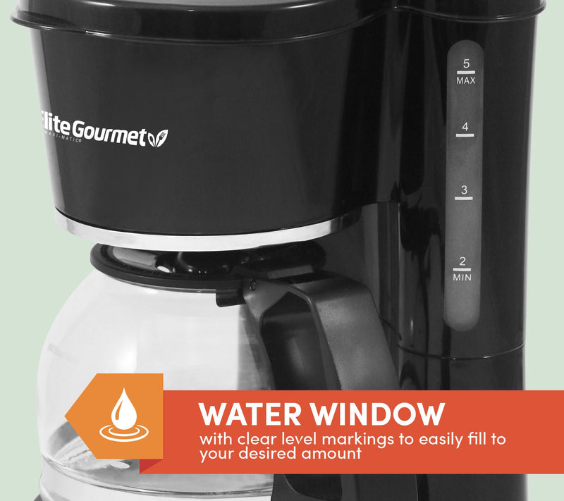 Elite Cuisine 5-Cup Coffeemaker with Pause & Serve — View 7